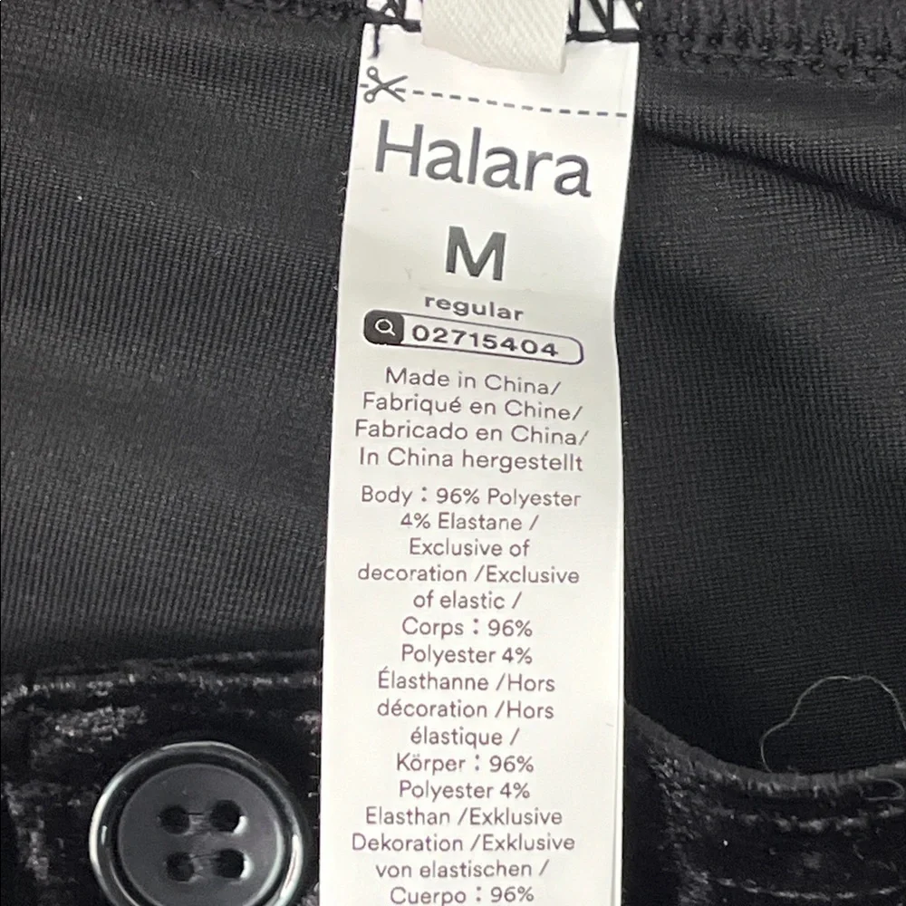 HALARA VELVET BLACK HIGH WAISTED WIDE LEG FRONT POCKET PULL ON PANTS SZ MED NWT - Picture 9 of 12